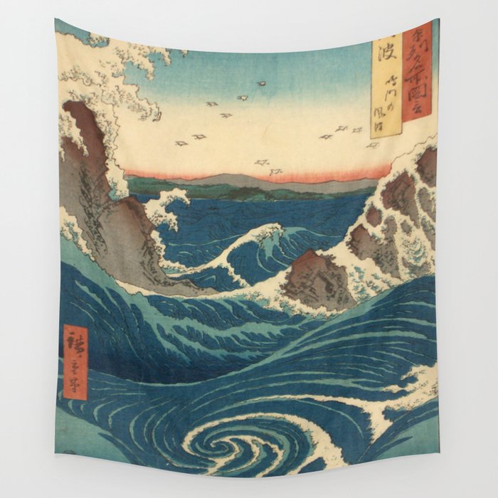 Vintage poster - Japanese Wave Wall Tapestry