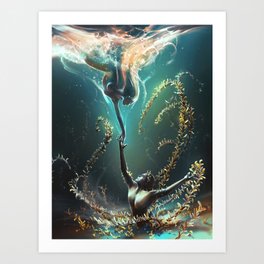 Underwater ballet Art Print