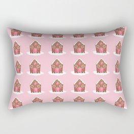 Pink Gingerbread House Rectangular Pillow