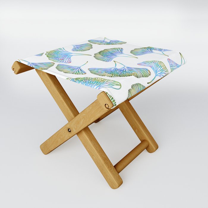 Lacy Gingko Leaves Folding Stool