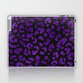 Dark Indigo Glitter Leopard Print Pattern Laptop Skin