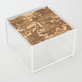 Personalized  I Letter on Brown Military Camouflage Army Commando Design, Veterans Day Gift / Valentine Gift / Military Anniversary Gift / Army Commando Birthday Gift  Acrylic Box