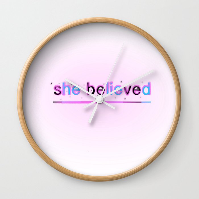 She Believed/He Lied Wall Clock by VICTL | Society6