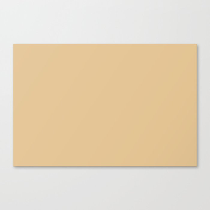 Mid-tone Golden Beige Brown Solid Color Pairs PPG Halo PPG1091-4 - All One Single Shade Hue Colour Canvas Print