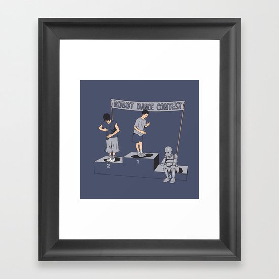 Robot Dance Contest Framed Art Print