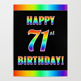 [ Thumbnail: Fun, Colorful, Rainbow Spectrum “HAPPY 71st BIRTHDAY!” Poster ]