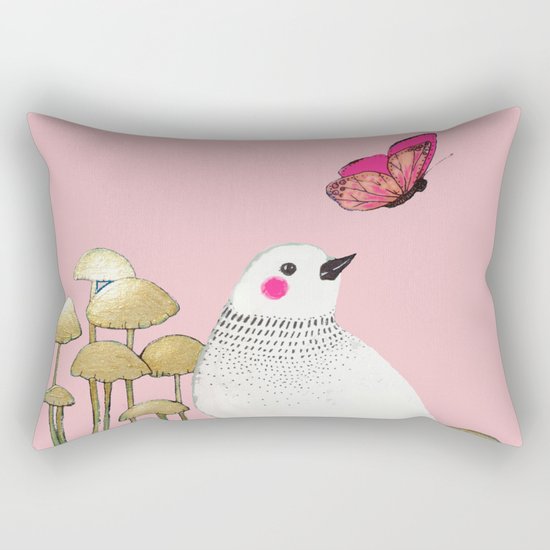 pink wall Rectangular Pillow