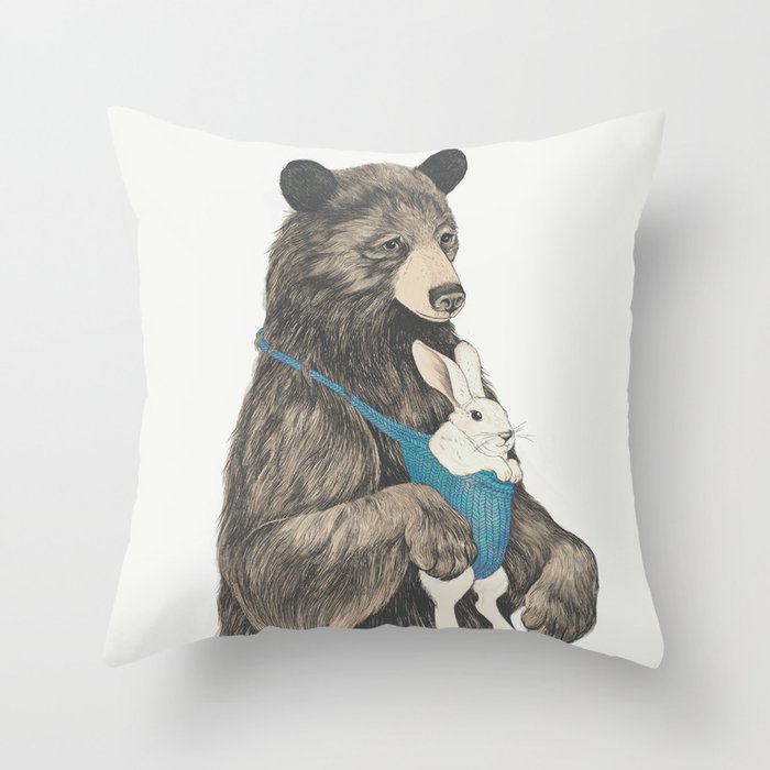 the bear au pair Throw Pillow
