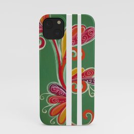 green, plants, modern art, colorful iPhone Case