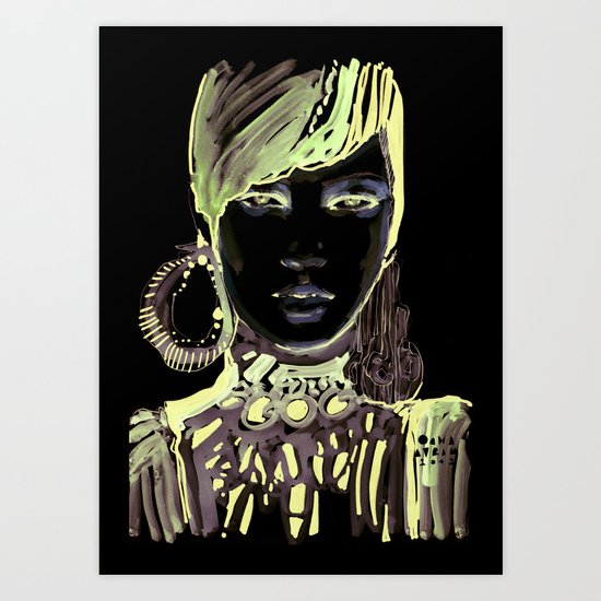 Fashion illustration in watercolors Art Print