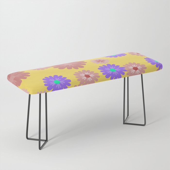 Yellow Floral Texture Background Bench