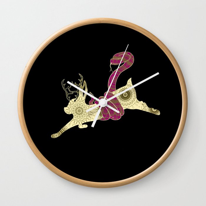 The Jackalope and the Snake Wall Clock