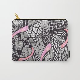 Dash of Color Carry-All Pouch | Abstract, Pattern, Illustration, Black and White 