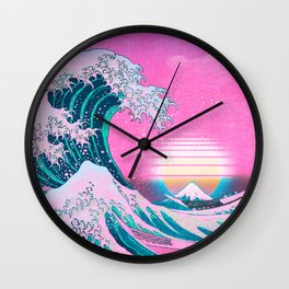 Colorful Wall Art Apartment Decor for Home For Him Vaporwave Aesthetic Gift Modern Unique Quiet Retro 90s 80s Nostalgia Wall Clock