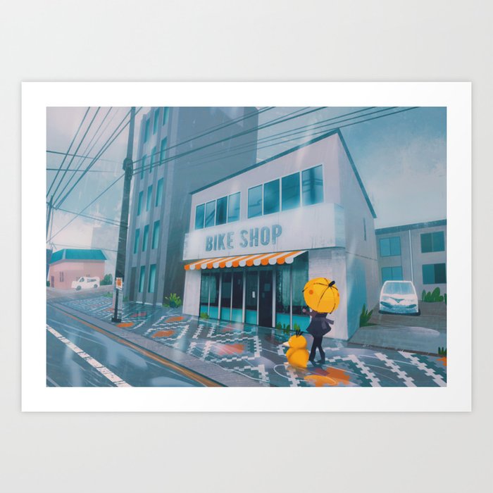 Cerulean Bike shop - Kanto in real life Art Print