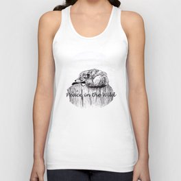 Peace in the Wild - Fox ink Drawings Unisex Tank Top