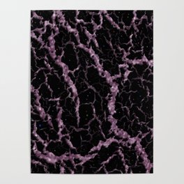 Cracked Space Lava - Glitter Pink Poster