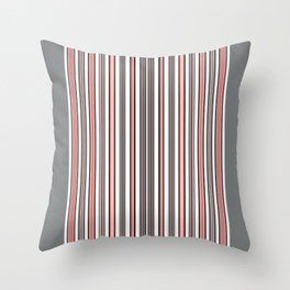 Pink Grey Delicate Stripes Throw Pillow