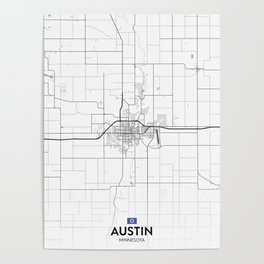 Austin, Minnesota, United States - Light City Map Poster