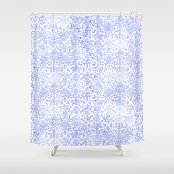 Periwinkle Damask Shower Curtain By, Damask Shower Curtain