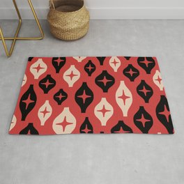 Floating Lanterns 622 Black Red and Beige Area & Throw Rug
