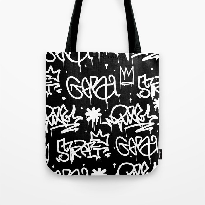 Black and White Graffiti Tote Bag