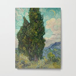 Cypresses - Van Gogh Metal Print | Mountains, Tall, Impressionist, Vangogh, French, Oil, Whimsical, Swirls, Vincentvangogh, France 