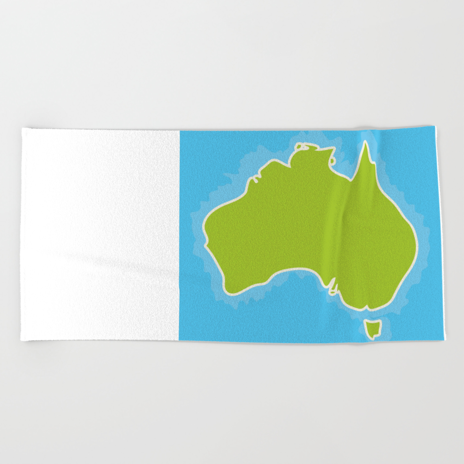 Map Of Australia Continent And Blue Indian Ocean Vector Illustration Beach Towel By Ekaterinap Society6