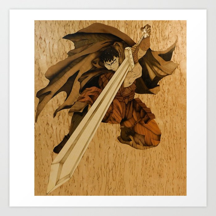 Warrior Guts From The Berserk Anime Art Print By Andulino