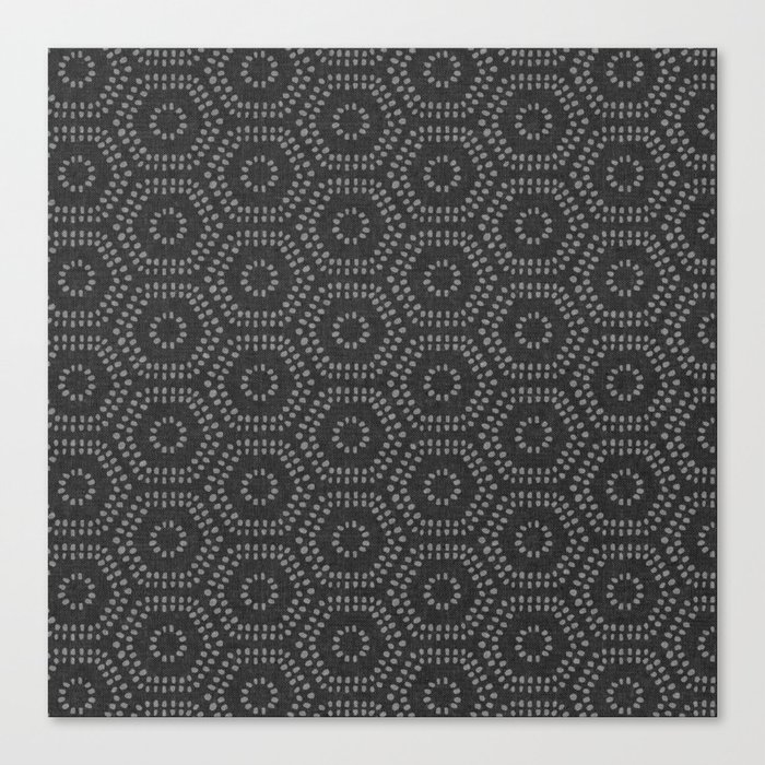 boho hexagon - charcoal Canvas Print