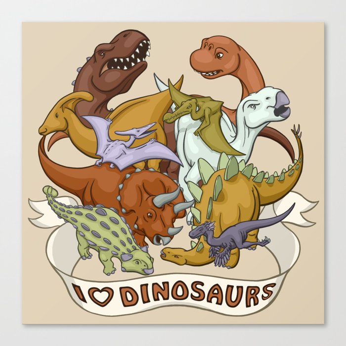 I Heart Dinosaurs Canvas Print