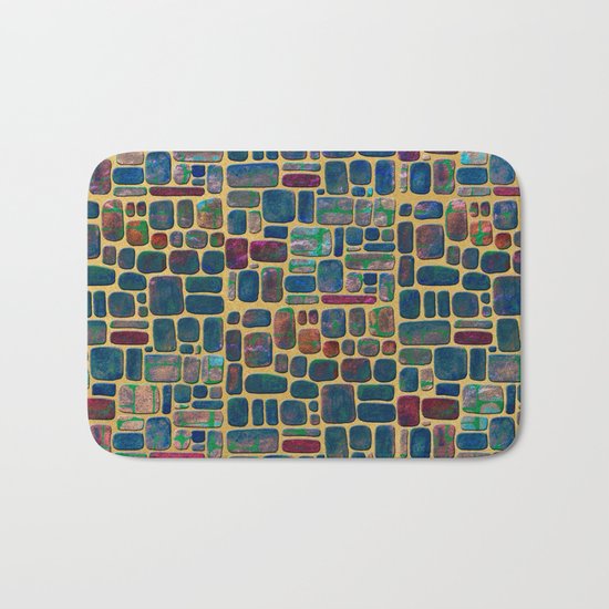 Abstract Tile Mosaic Bath Mat