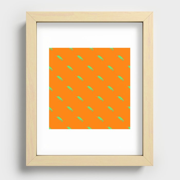 Small chameleon pattern 2 (Small & Diagonal version) Recessed Framed Print