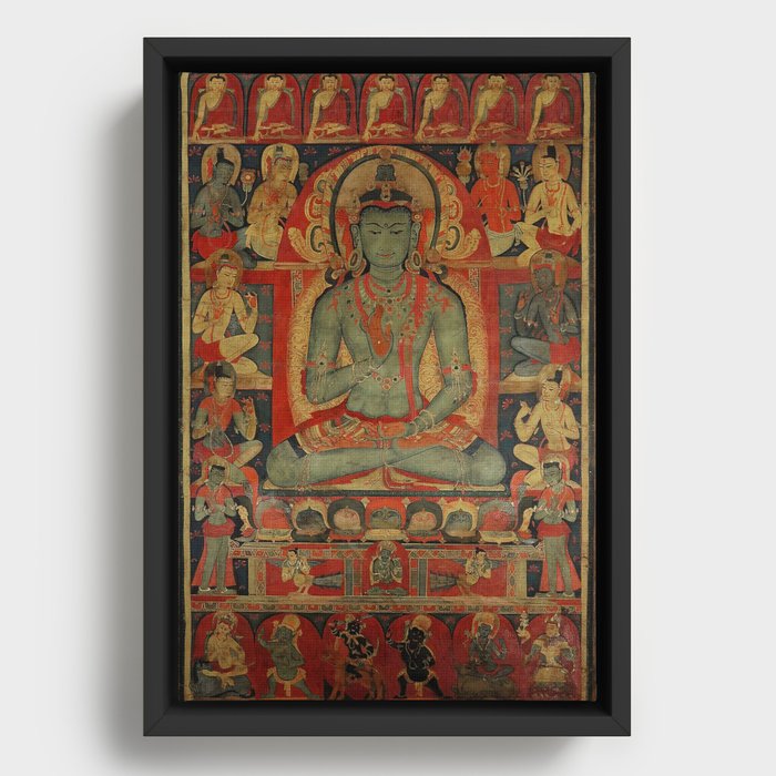 Amoghasiddhi Buddha Sambhogakaya 1300s Framed Canvas