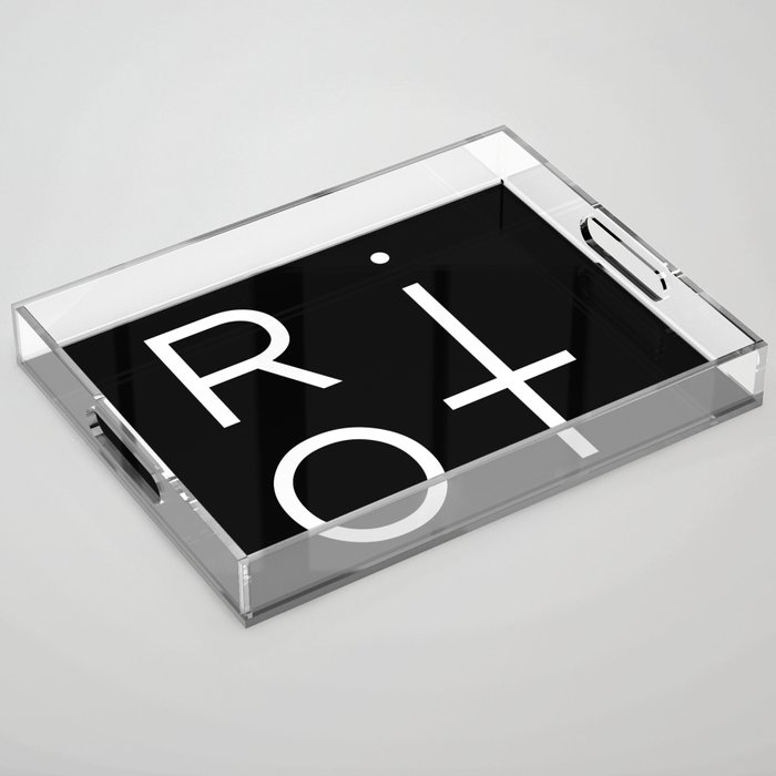 Riot Typography with Inverted Cross Acrylic Tray