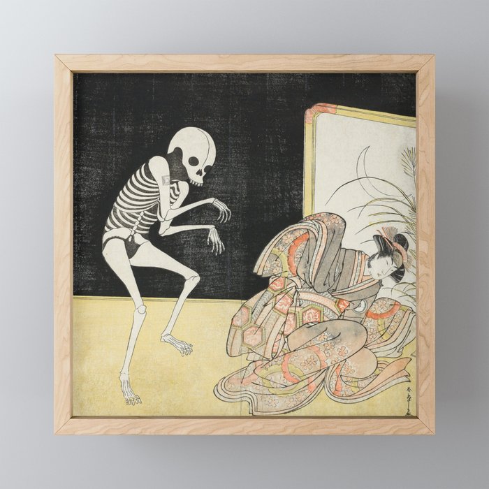 Skeleton Japanese Print, Katsukawa Shunsho, 1783 Canvas