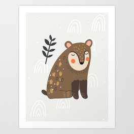 Cuddly Bears: Autumn Adventures in Nursery Art Art Print