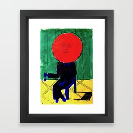 Tomato Face - Abstract Surrealism psychedelic illustration Framed Art Print