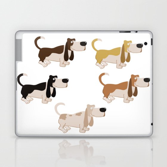 Basset Hound Colors Illustration Laptop & iPad Skin