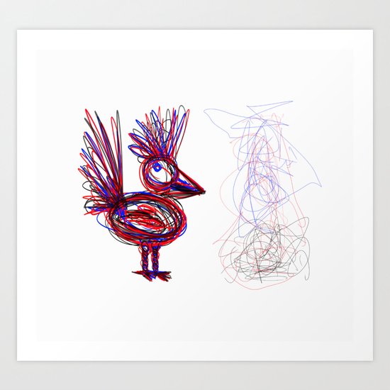 Chicken Shadow Art Print