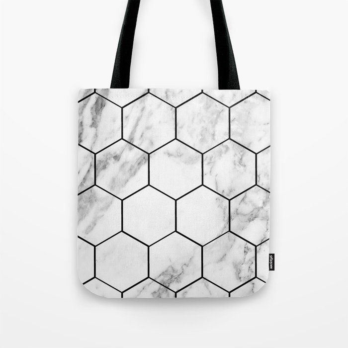 Marble hexagonal tiles - geometric beehive Tote Bag