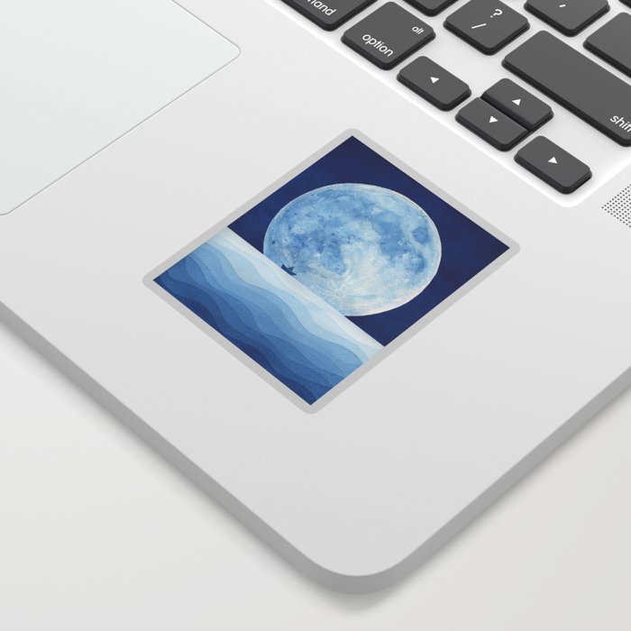 Full moon & paper boat Sticker