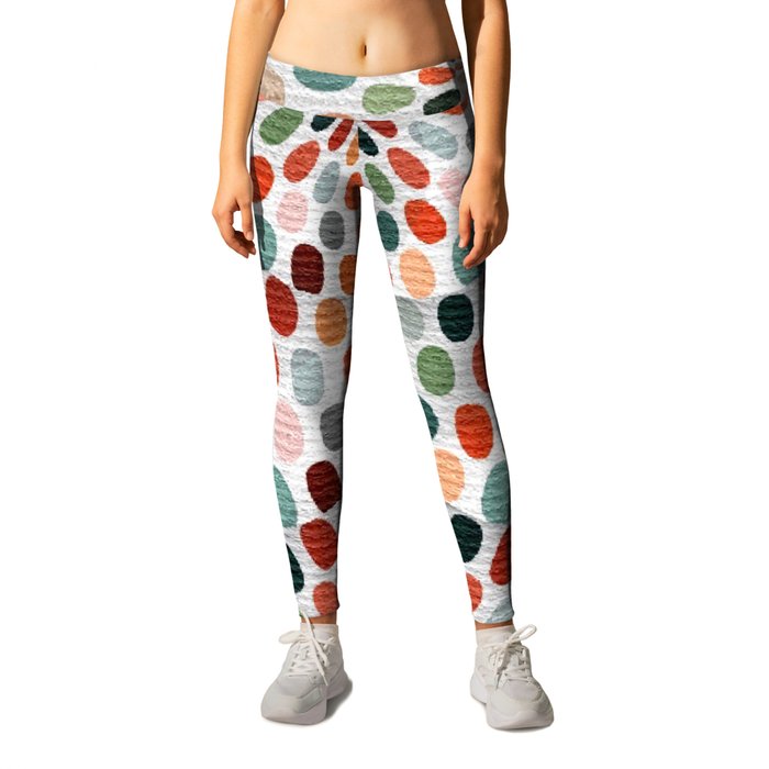 Terracotta Color Spots colorful abstract art and home decor Leggings