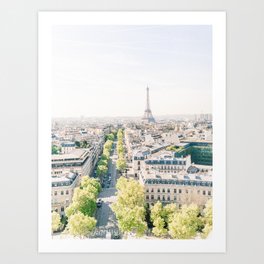 View of Paris from the Arc de Triomphe | View of Eiffel Tower, Paris, France | Travel Photography Art Print