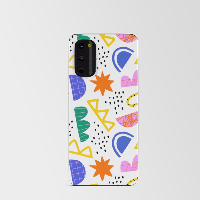Abstract shape seamless pattern with colorful geometric doodles Android Card Case