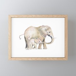 Mom and Baby Elephant 2 Framed Mini Art Print