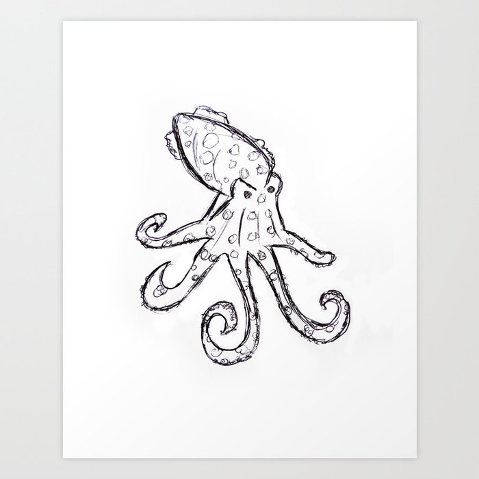 pen and ink octopus