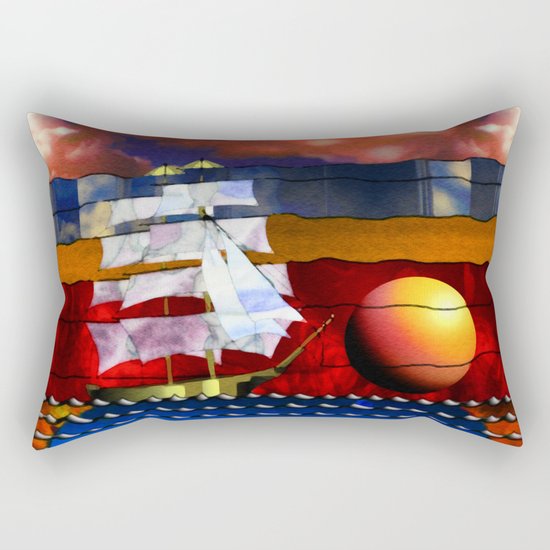 Doodlage 04 - Lets sail away Rectangular Pillow