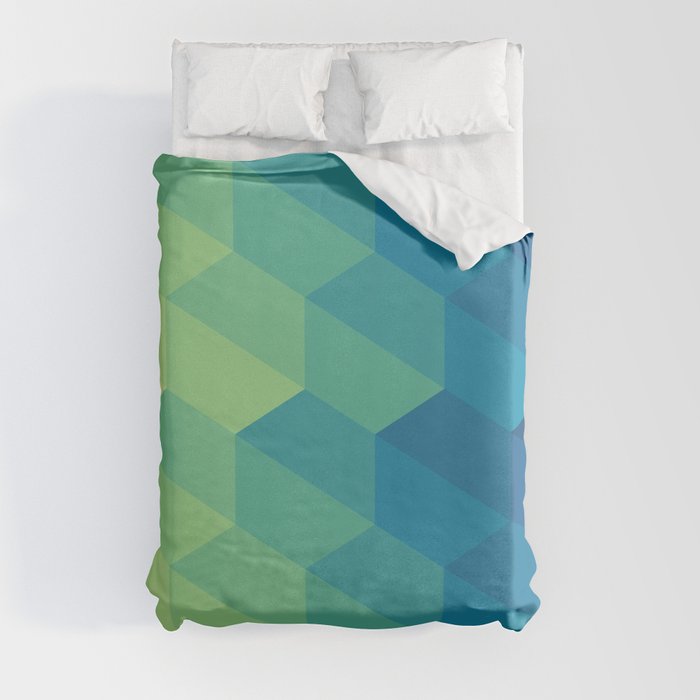 Hexagonal Shapes Pattern Duvet Cover