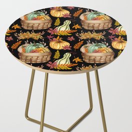 Watercolor Pumpkins Background Illustration Side Table
